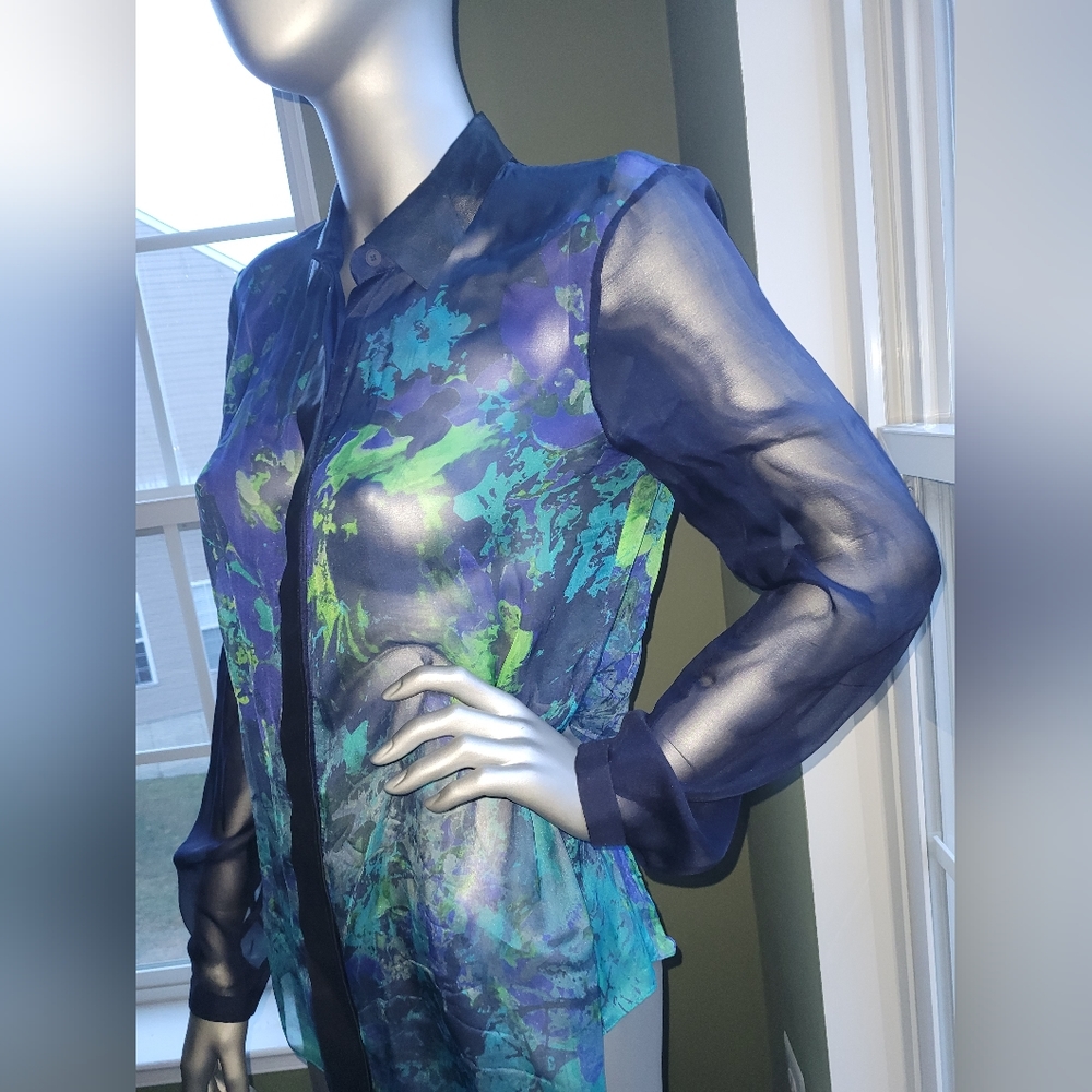 Sheer, Multicolored Button Top - image 2